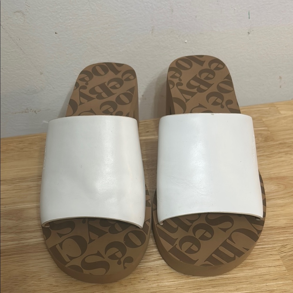 SeeByChloe White Slide Sandals size 39